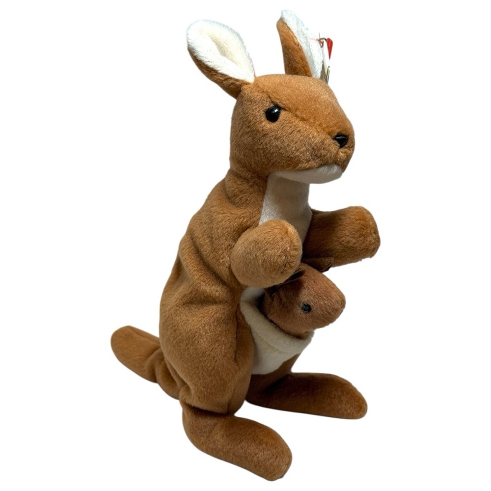 TY Beanie Baby Pouch the Kangaroo with Joey - 1996 Retired